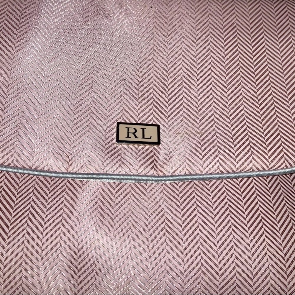 RL Pink Fold-Over Makeup Cosmetic Bag with Silver Trim - Picture 5 of 5